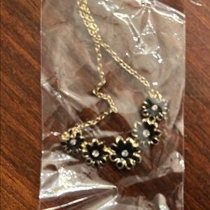Amrita Singh Gold and Black Floral Necklace